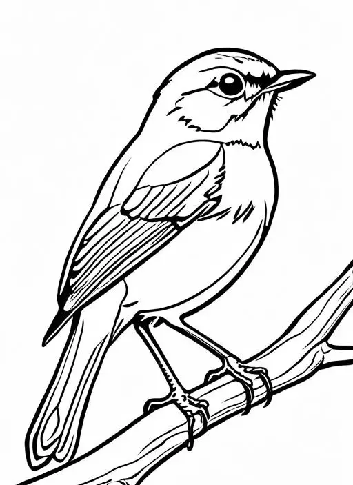 Redbreast Coloring Page 1 for Kids