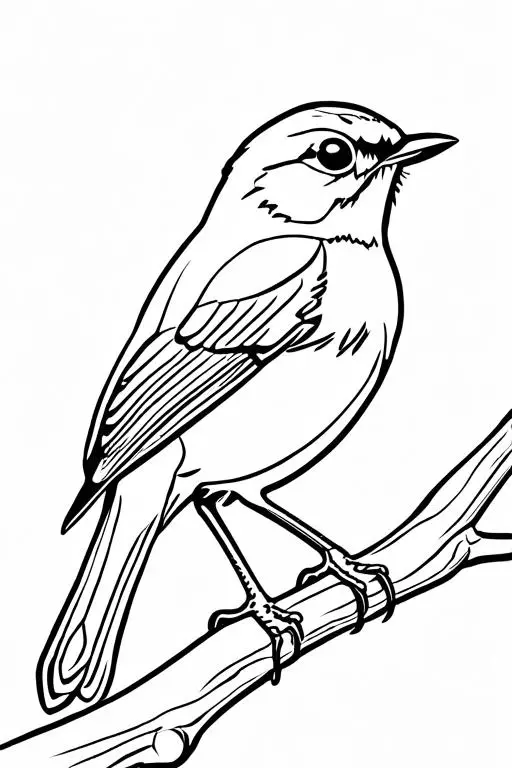 Redbreast Coloring Page 1 for Kids