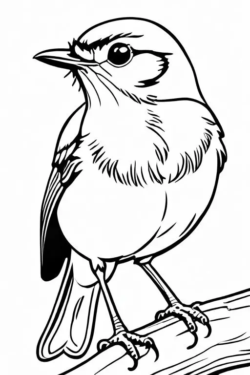 Redbreast Coloring Page 2 for Kids