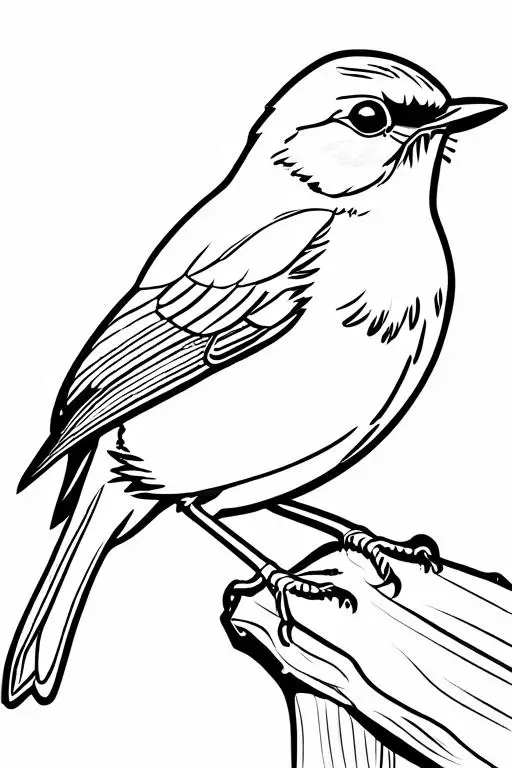 Redbreast Coloring Page 3 for Kids