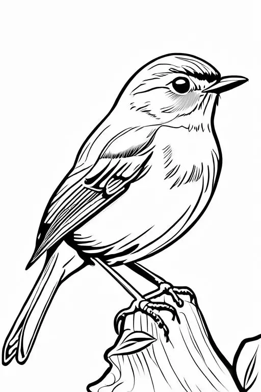 Redbreast Coloring Page 4 for Kids