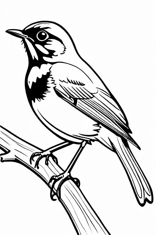 Redbreast Coloring Page 5 for Kids