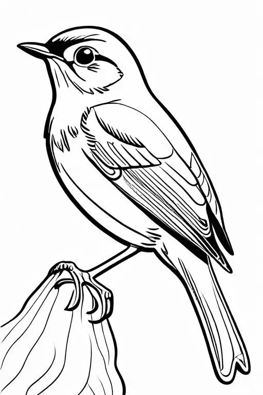 Redbreast Coloring Page 6 for Kids