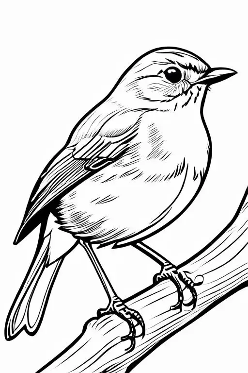 Redbreast Coloring Page 7 for Kids