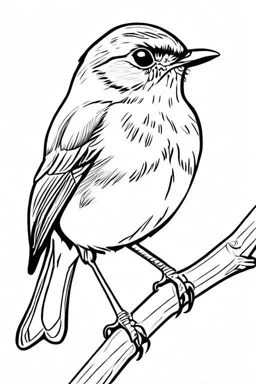 Redbreast Coloring Page 8 for Kids