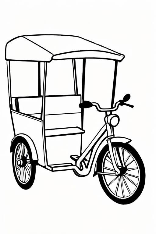 Rickshaw Coloring Page 10 for Kids