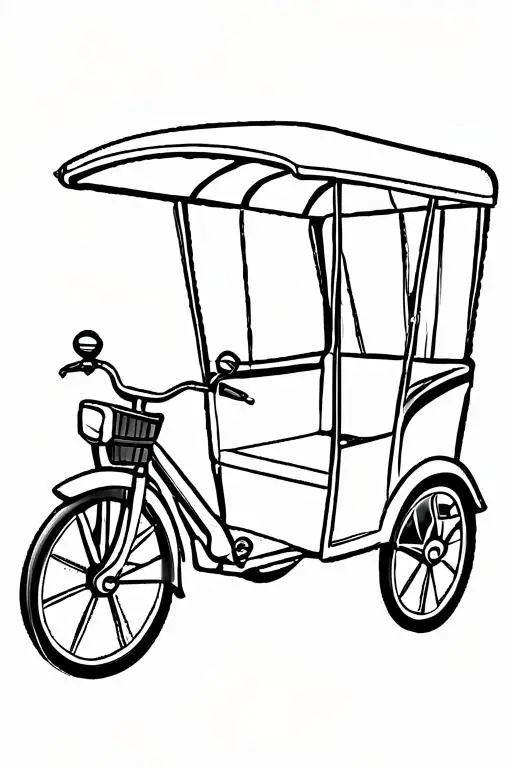 Rickshaw Coloring Page 11 for Kids