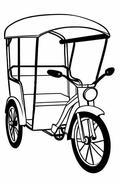 Rickshaw Coloring Page 13 for Kids