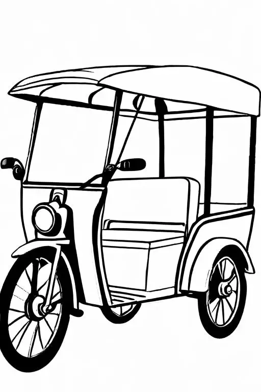 Rickshaw Coloring Page 16 for Kids