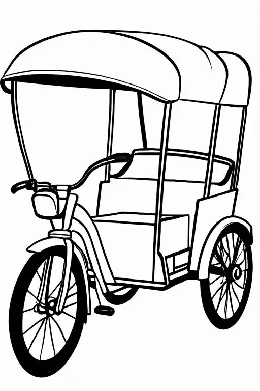 Rickshaw Coloring Page 17 for Kids