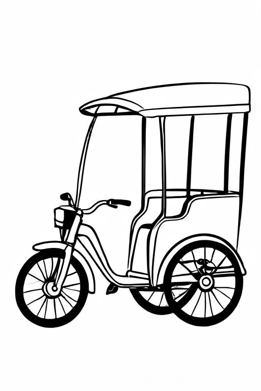 Rickshaw Coloring Page 18 for Kids