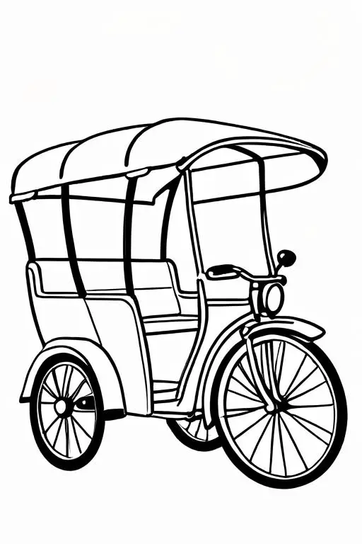 Rickshaw Coloring Page 21 for Kids