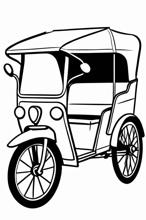 Rickshaw Coloring Page 22 for Kids