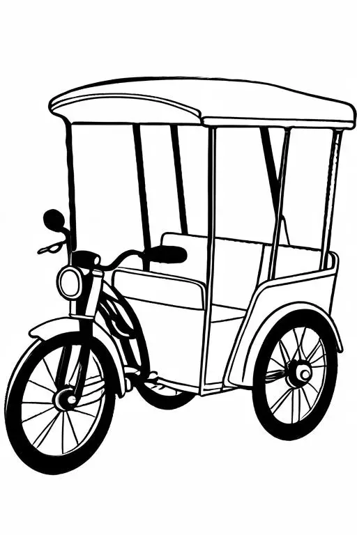 Rickshaw Coloring Page 23 for Kids