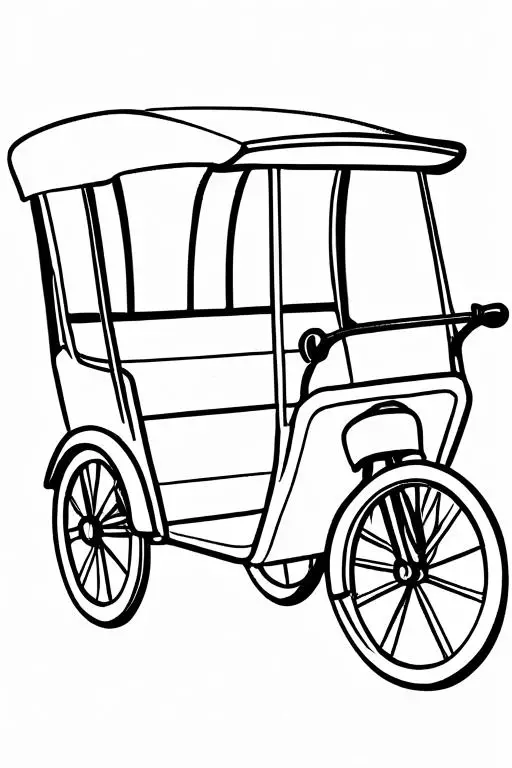 Rickshaw Coloring Page 24 for Kids