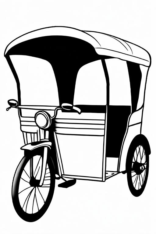 Rickshaw Coloring Page 25 for Kids