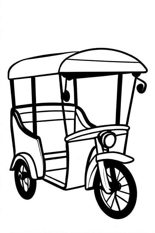 Rickshaw Coloring Page 26 for Kids