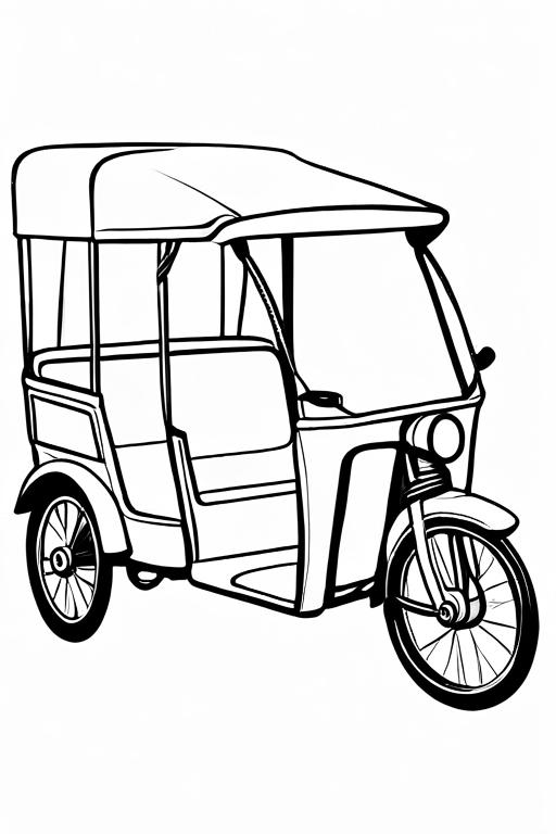 Rickshaw Coloring Page 27 for Kids