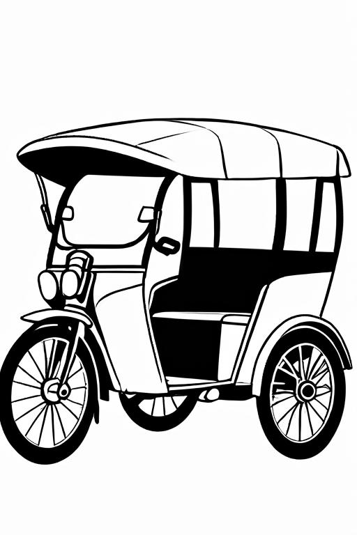 Rickshaw Coloring Page 28 for Kids