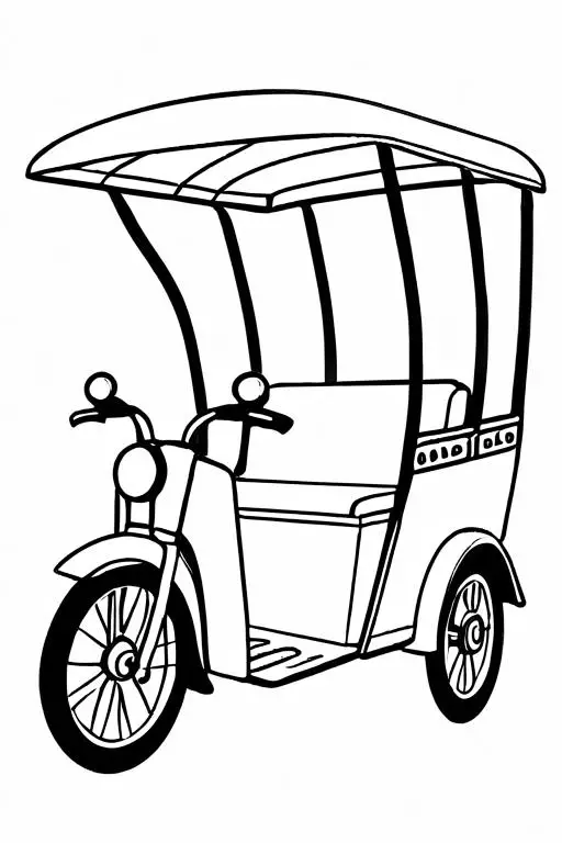 Rickshaw Coloring Page 29 for Kids