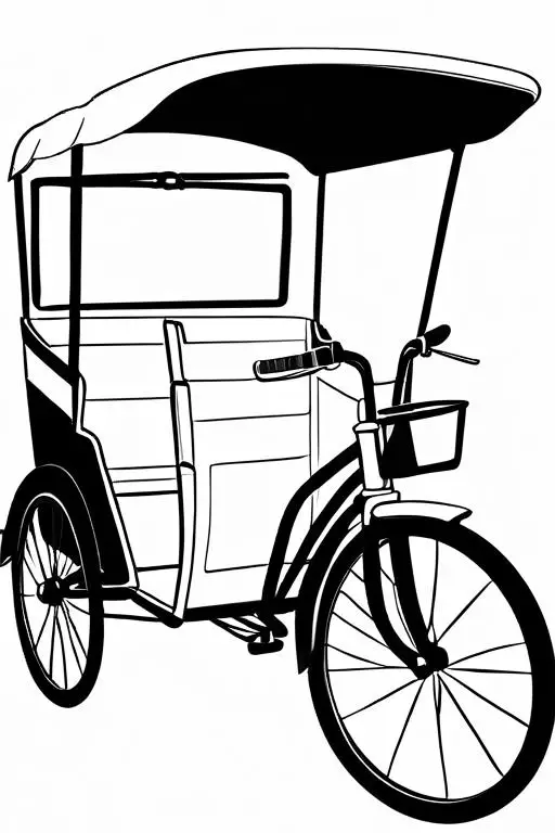 Rickshaw Coloring Page 30 for Kids