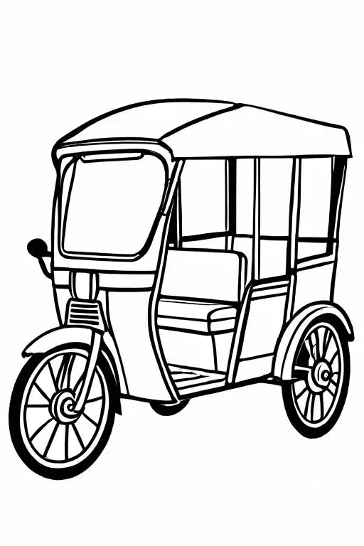 Rickshaw Coloring Page 31 for Kids