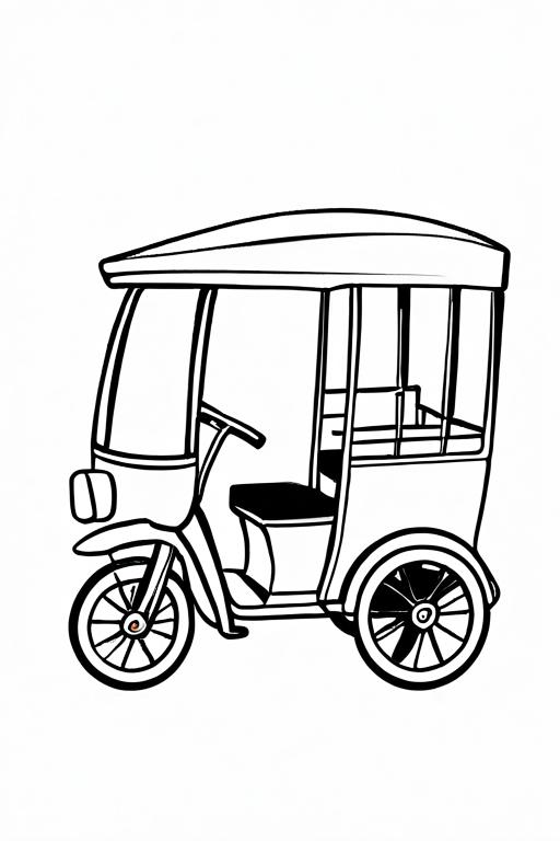 Rickshaw Coloring Page 32 for Kids