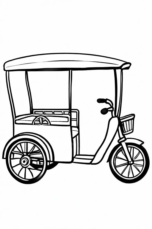 Rickshaw Coloring Page 33 for Kids