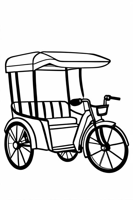 Rickshaw Coloring Page 34 for Kids