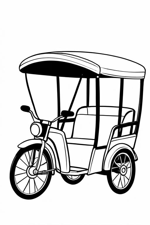 Rickshaw Coloring Page 35 for Kids