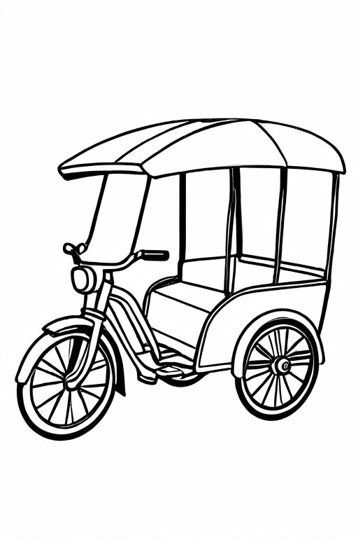 Rickshaw Coloring Page 36 for Kids