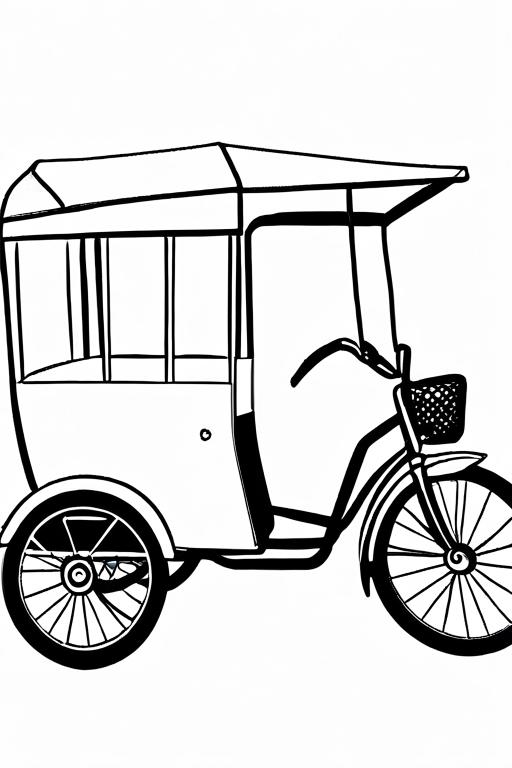 Rickshaw Coloring Page 37 for Kids