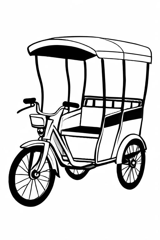 Rickshaw Coloring Page 38 for Kids