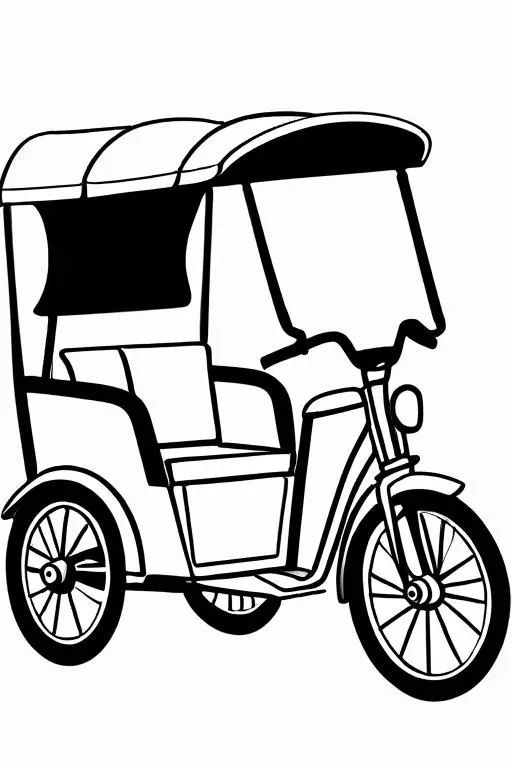 Rickshaw Coloring Page 39 for Kids