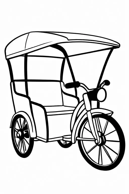 Rickshaw Coloring Page 40 for Kids