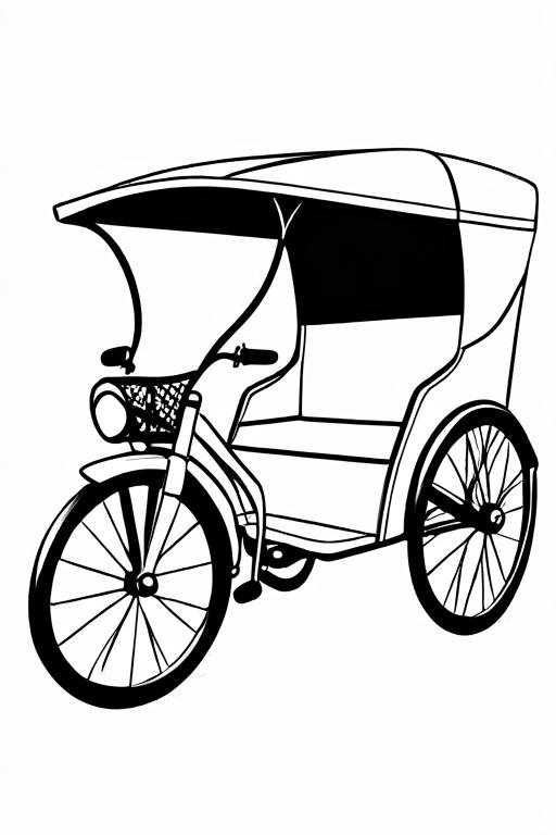 Rickshaw Coloring Page 5 for Kids