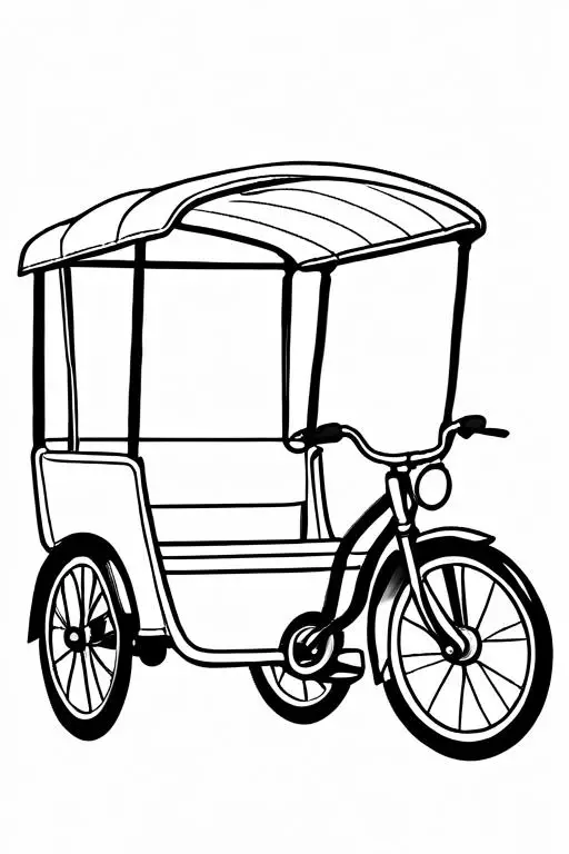 Rickshaw Coloring Page 6 for Kids