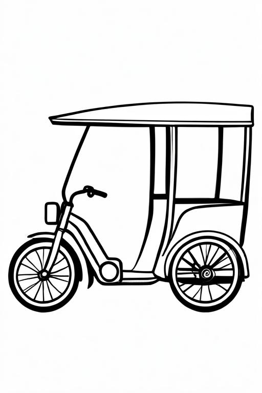 Rickshaw Coloring Page 9 for Kids