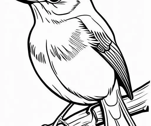 Robin Coloring Page 1 for Kids