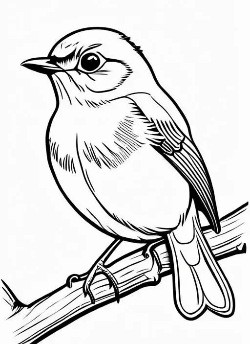 Robin Coloring Page 1 for Kids