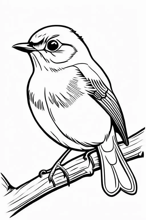 Robin Coloring Page 1 for Kids