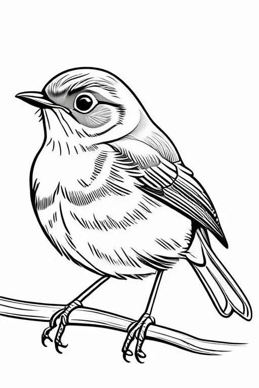 Robin Coloring Page 10 for Kids