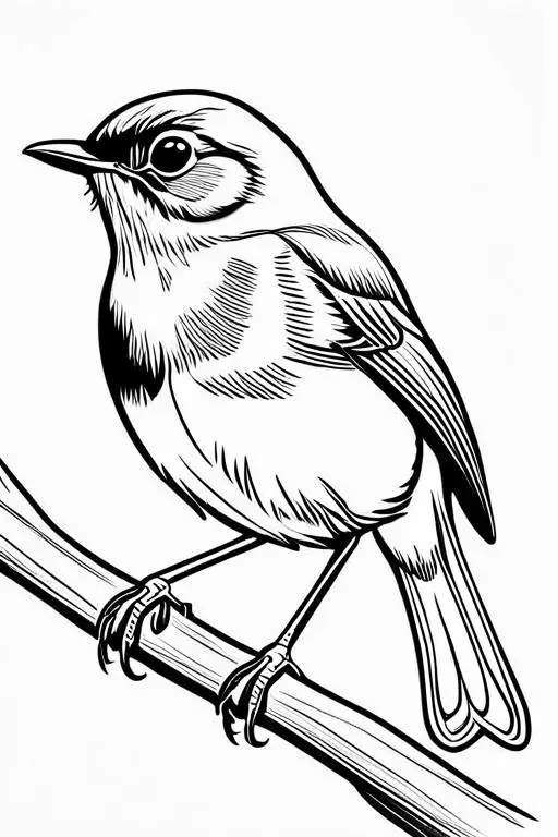 Robin Coloring Page 4 for Kids