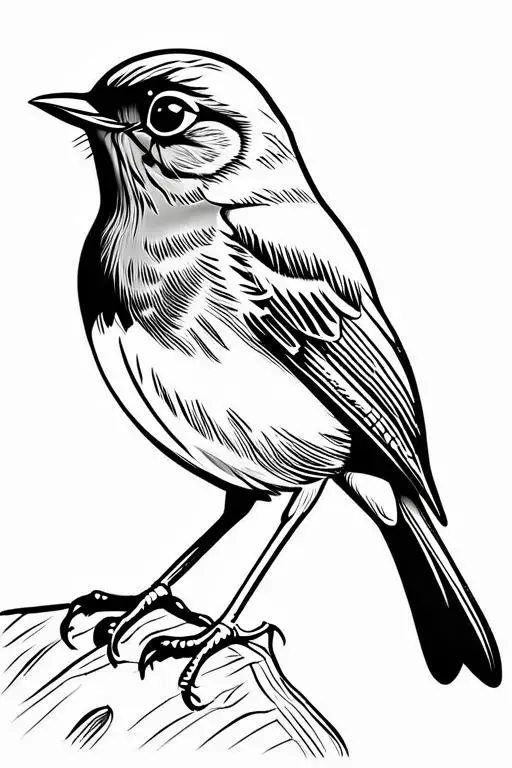 Robin Coloring Page 6 for Kids