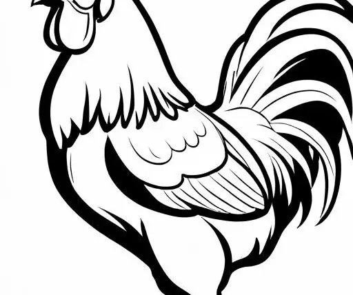 Rooster Coloring Page 1 for Kids