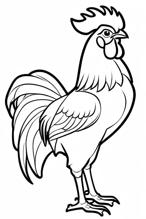 Rooster Coloring Page 2 for Kids