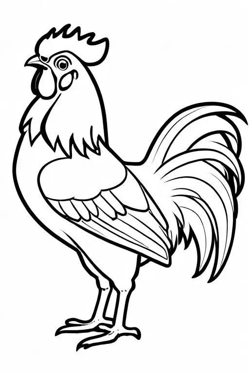 Rooster Coloring Page 5 for Kids