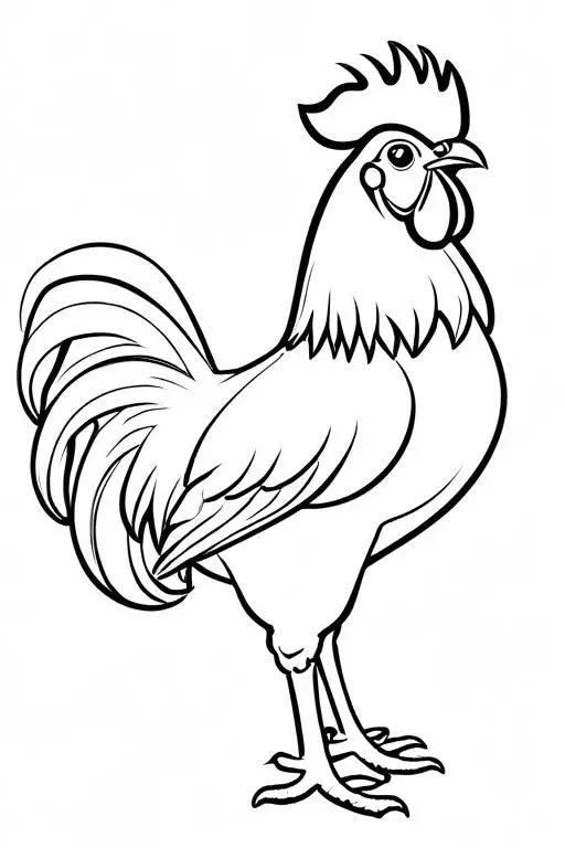 Rooster Coloring Page 9 for Kids