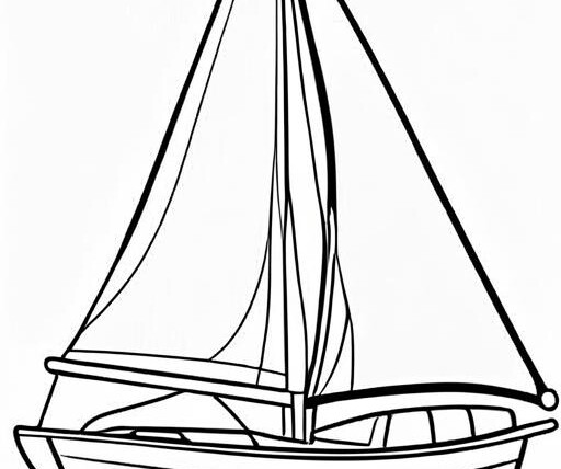 Sailboat Coloring Page 1 for Kids