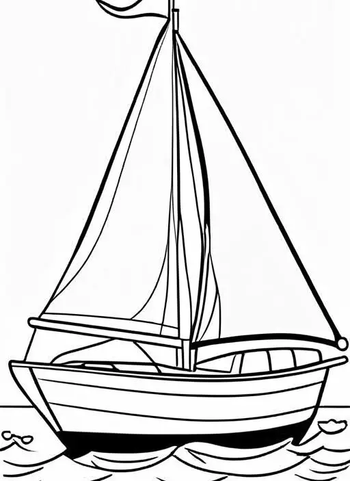 Sailboat Coloring Page 1 for Kids